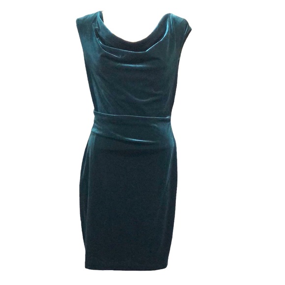 JH Collectibles Dresses & Skirts - SOLD NWT JH Cocktail Dress Size 12 Dark Hunter Green Velvet Cowl Neck